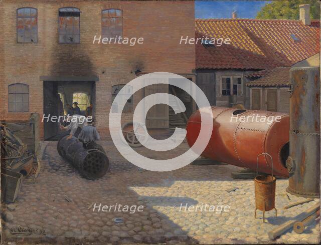 Factory courtyard in a provincial town, 1892. Creator: Gustav Adolf Clemens.