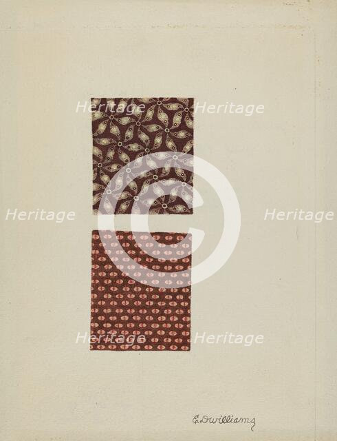 Printed Cotton Swatches, 1935/1942. Creator: Edward D. Williams.