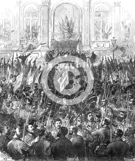 The Commune in Paris: sketch at the Hotel de Ville, 1871. Creator: Unknown.
