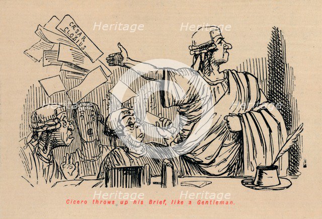 'Cicero throws up his Brief, like a Gentleman', 1852. Artist: John Leech.
