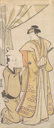 The Actor Nakamura Riko I with an Attendant, ca. 1784. Creator: Torii Kiyonaga.