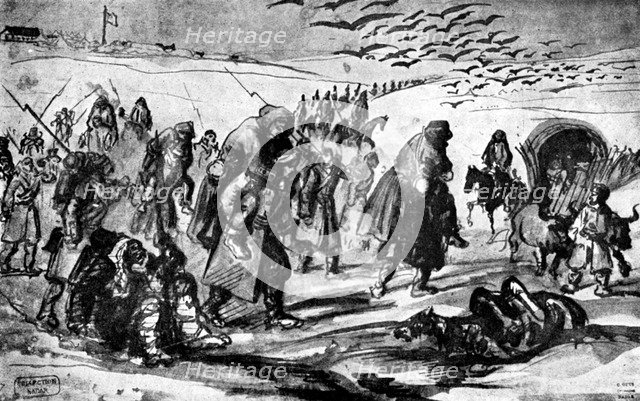 'The Retreat', Crimean War, 19th century, (1930).Artist: Constantin Guys