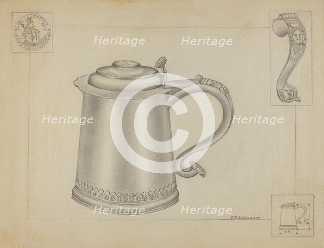 Silver Tankard, c. 1936. Creator: Gordon Sanborn.