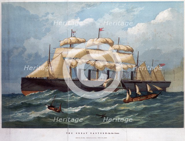 PSS 'Great Eastern on the ocean', 1858. Artist: Unknown
