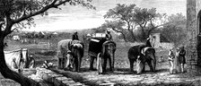 Indian Frontier Sketches: view of the camp near Nourmahal's Tomb, 1873. Creator: Unknown.