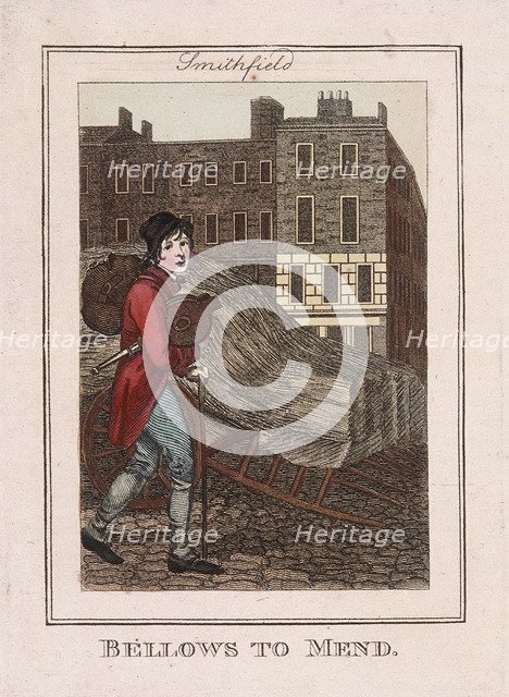 'Bellows to Mend', Cries of London, 1804. Artist: Anon
