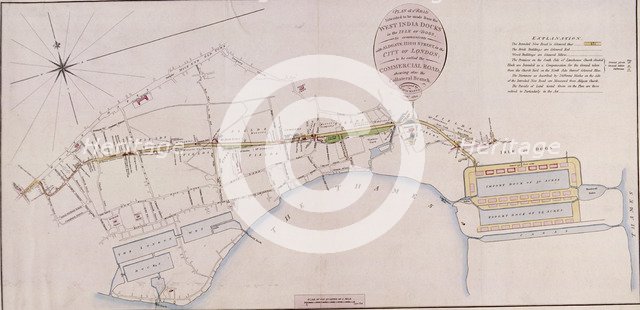 Commercial Road, London, 1801. Artist: William Wickings