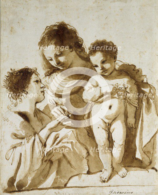 The Mystic Marriage of St Catherine, 1618-1619. Artist: Guercino.