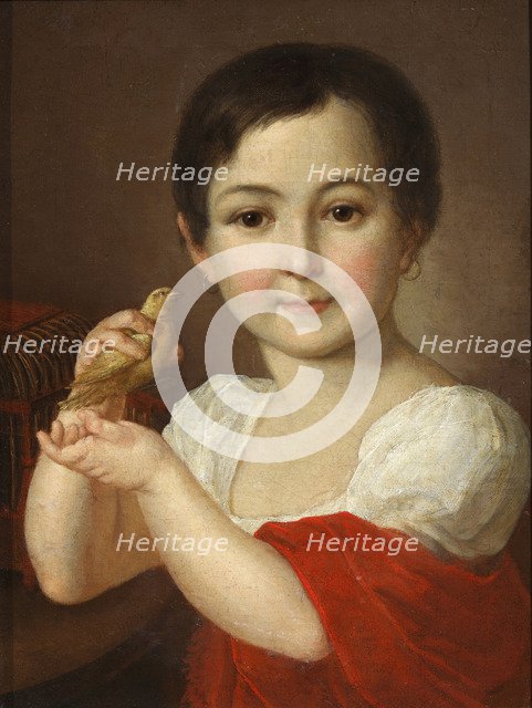 Portrait of Countess Lidia Alexeevna Gorchakova (1807-1826) with Canary.