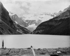 Lake Louise from chalet, Lake Louise and vicinity, Alberta, Canada, between 1900 and 1910. Creator: Unknown.
