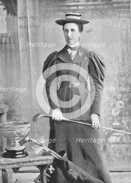Portrait of the Irish lady golfer Miss Cox, 1896. Creator: Lee & Co.