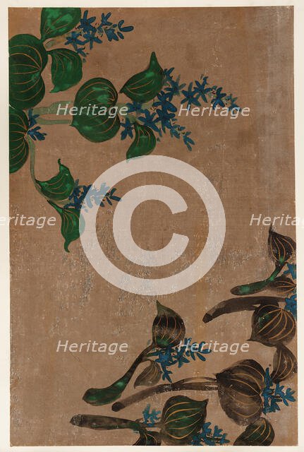 Water plants with blue flowers, Edo period, 1615-1868. Creator: Unknown.