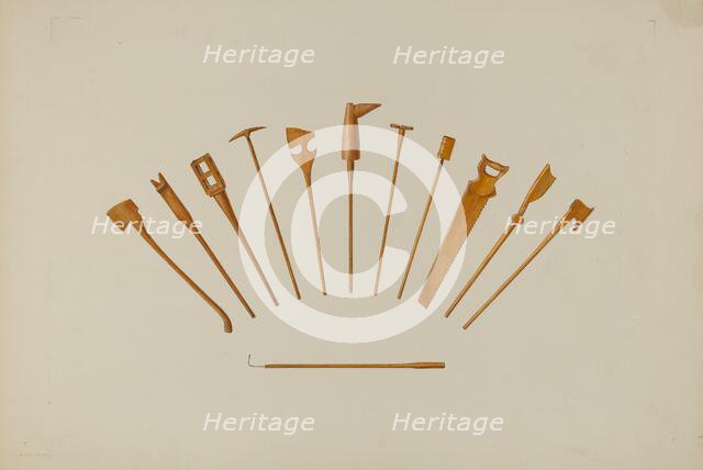 Jack Straws, 1935/1942. Creator: Hester Duany.