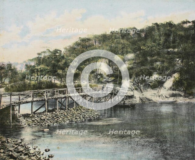 Footbridge at Mosman Bay, c1880. Creator: Unknown.