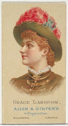 Grace Langdon, from World's Beauties, Series 2 (N27) for Allen & Ginter Cigarettes, 1888., 1888. Creator: Allen & Ginter.
