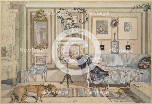Cosy Corner. From A Home (26 watercolours), c19th century. Creator: Carl Larsson.