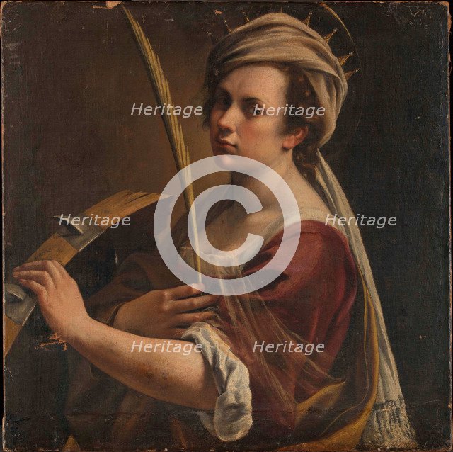 Self-Portrait as Saint Catherine of Alexandria, ca 1616. Creator: Gentileschi, Artemisia (1598-1653).