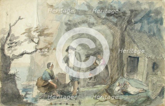 Landscape with People, 1840-1874. Creator: Robert Wilhelm Ekman.