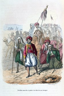 'Ibrahim Pasha Marching at the Front of His Troops', 1811-1818 (1847). Artist: Jean Adolphe Beauce