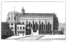 'The South East Prospect of Temple Church', c1737. Artist: Benjamin Cole.