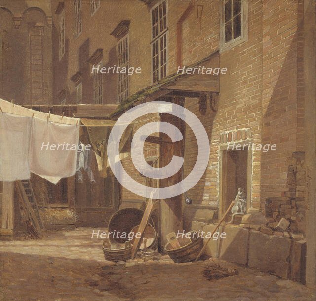 The Rear Courtyard of Charlottenborg Palace, 1828. Creator: Frederik Hansen Sodring.