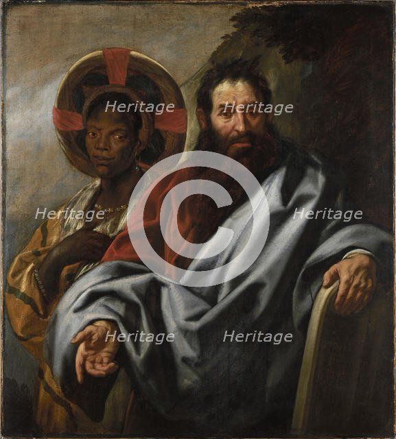 Moses and his Ethiopian wife Zipporah, Between 1645 and 1649. Creator: Jordaens, Jacob (1593-1678).