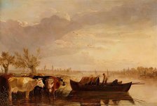 Old Chelsea Bridge, c1799. Creator: James M Burnet.