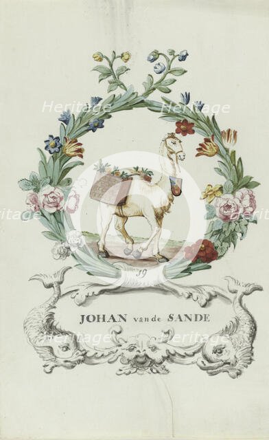 Cartoon of Johan van de Sande, 1710-1720. Creator: Anon.