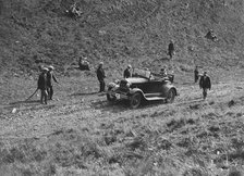 Ford Model A of FH Grain competing in the MCC Sporting Trial, Litton Slack, Derbyshire, 1930. Artist: Bill Brunell.
