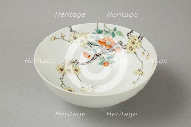 Famille rose bowl with floral decoration, 20th century. Artist: Unknown.