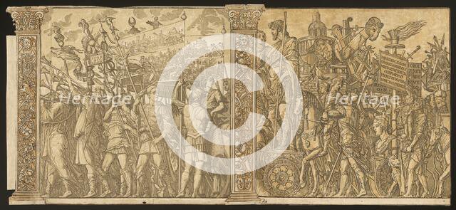 The Triumph of Julius Caesar [no.1 and 2 plus 2 columns], 1599. Creator: Andrea Andreani.