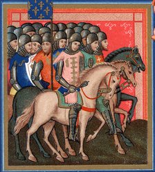 Band of crusaders armed and mounted, 15th century. Artist: Unknown