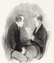 Un Léger Manuscrit, 1845.  Creator: Honore Daumier.