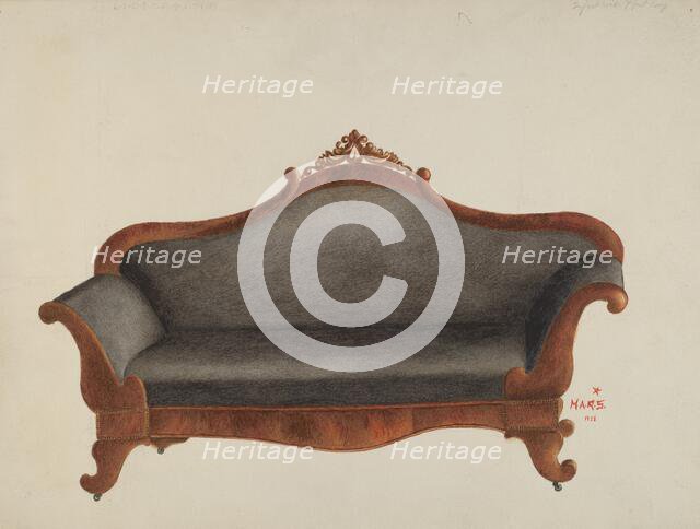 Sofa, c. 1938. Creator: Margaret Stottlemeyer.