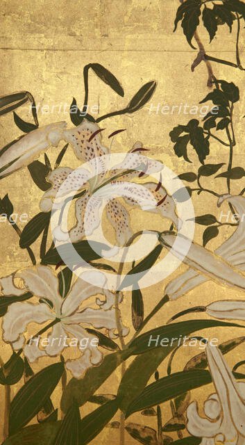 Screen with spring and summer flowers, 1st half of the 18th century. Creator: Watanabe Shiko.