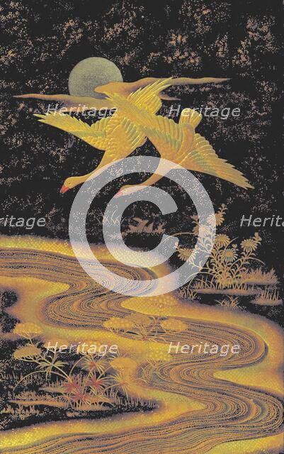 Birds flying over a river, 1881.  Creator: Unknown.