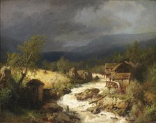 Mill on a Torrent, 1871. Creator: Hermann Herzog.