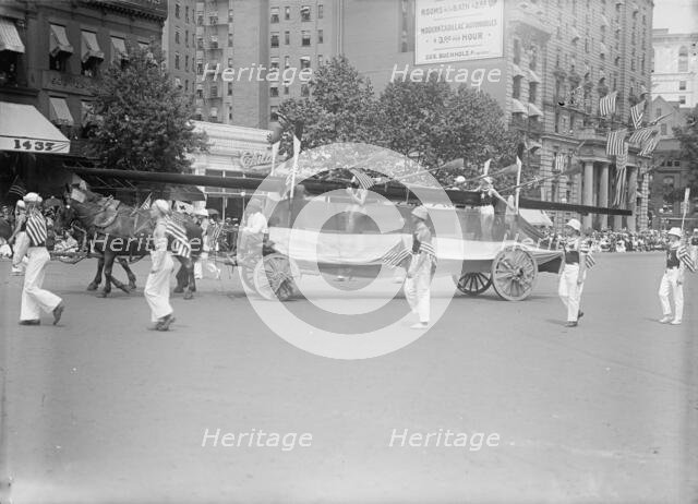 Preparedness Parade - Float, 1916. Creator: Harris & Ewing.