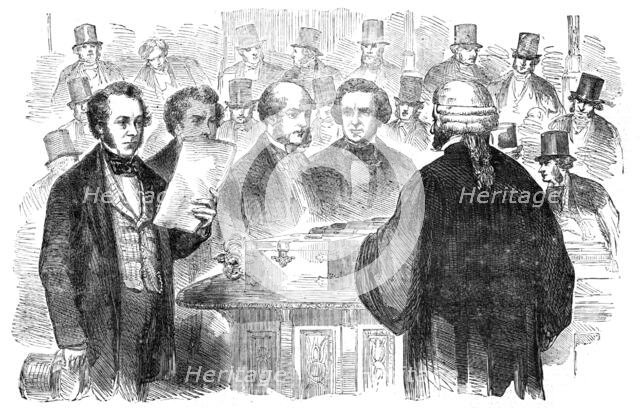 The Debate in the House of Commons on the China Question - the Opposition Tellers..., 1857. Creator: Unknown.