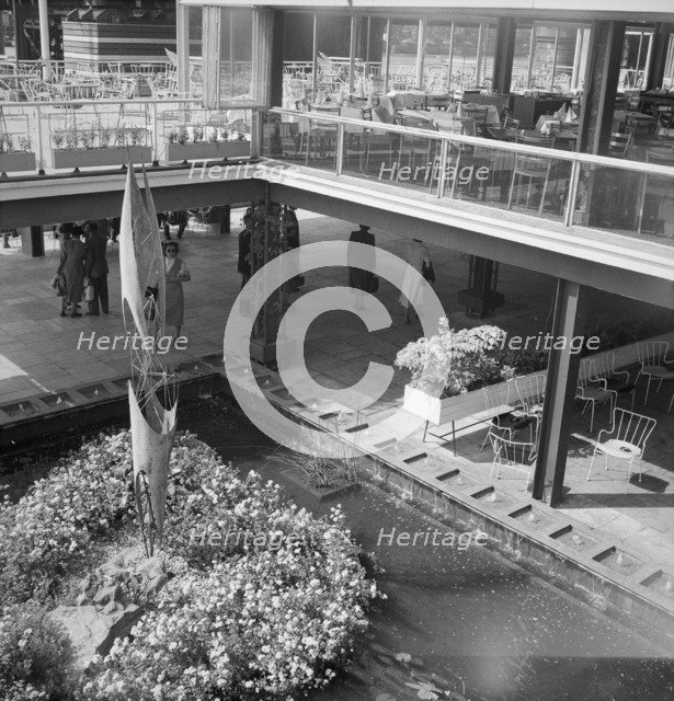 Courtyard of the Regatta Restaurant, Festival of Britain site, South Bank, Lambeth, London, 1951. Artist: Unknown.