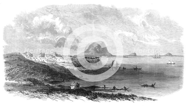 The War in New Zealand: Tauranga Harbour, with the camp of the head-quarters of the 68th..., 1864. Creator: Unknown.
