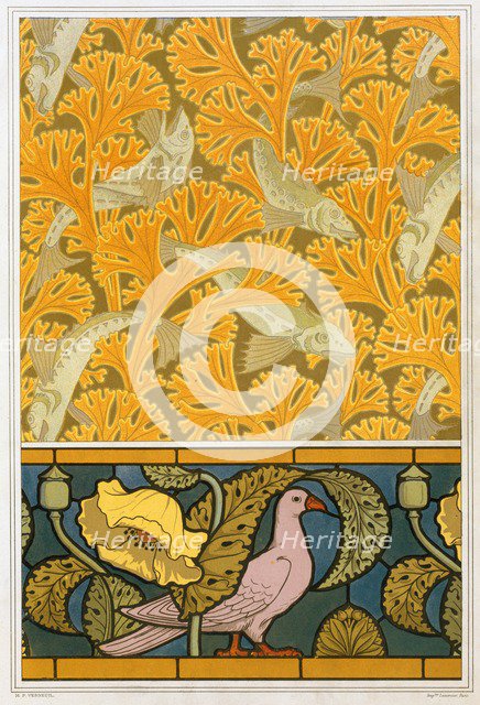 Designs for wallpaper and stained glass, pub. 1897. Creator: Maurice Pillard Verneuil (1869?1942).
