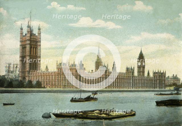 The Houses of Parliament, London, 1906.  Creator: Unknown.