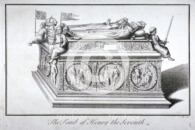 Tomb of Henry VII and Queen Elizabeth in the king's chapel, Westminster Abbey, London, c1750. Artist: Benjamin Cole