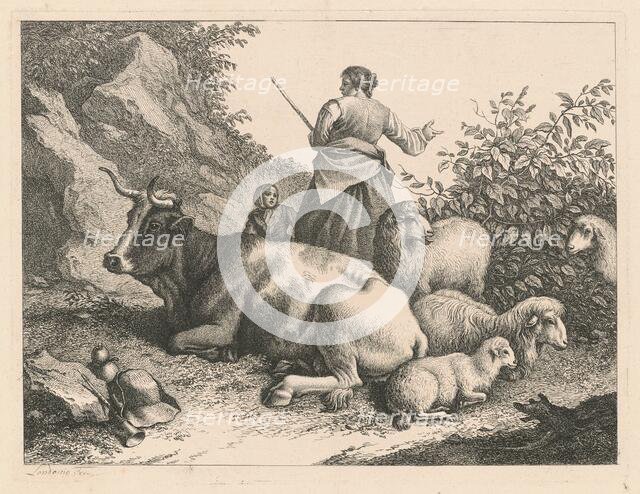 Standing Shepherdess with a Child, after 1776. Creator: Francesco Londonio.