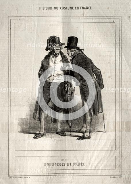 Histoire du Costume en France: Bourgeois de Paris, 1843. Creator: Paul Gavarni (French, 1804-1866).