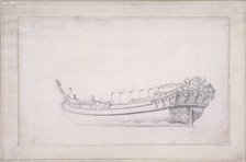Design for a city of London barge, c1840. Artist: Anon