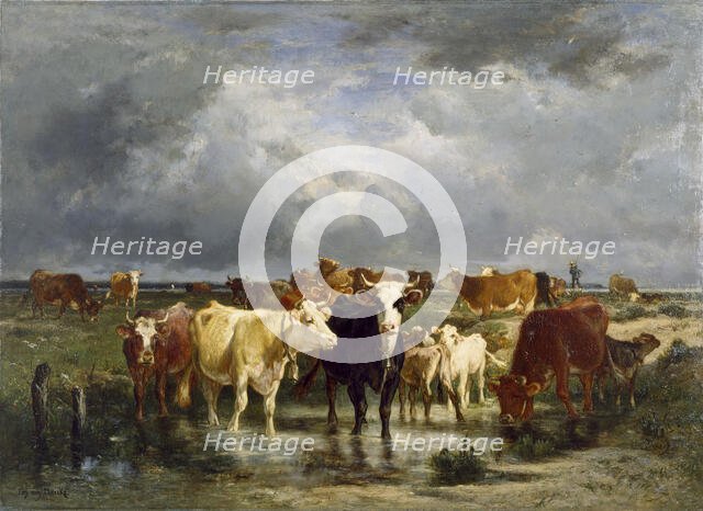 The Approach of a Storm, c1872. Creator: Emile van Marcke de Lummen.