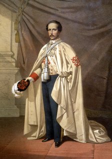 Francis King of Spain, the husband of Isabella II, wearing the uniform of the Order of Calatrava…