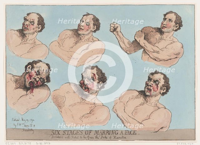Six Stages of Marring a Face, May 29, 1792., May 29, 1792. Creator: Thomas Rowlandson.